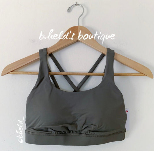 lululemon Energy Bra in Grey Sage, Size 4