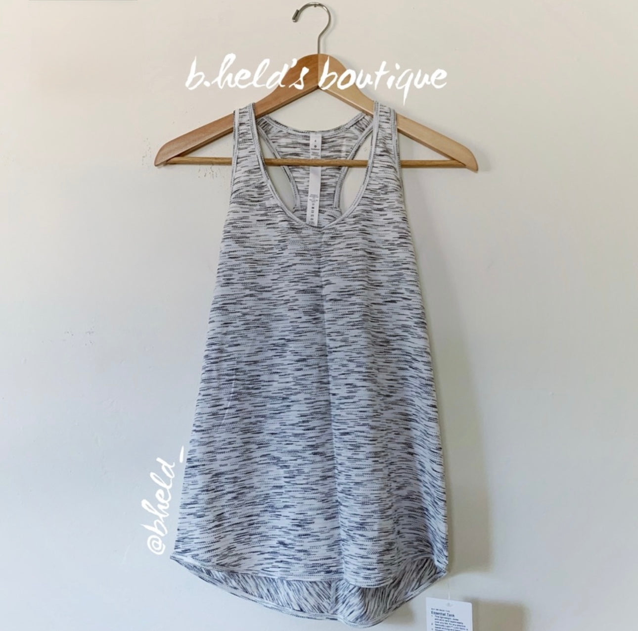 lululemon Essential Tank Top in Tiger Space Dye Black White, Size 4