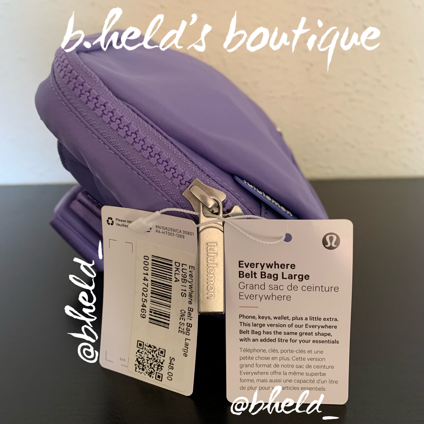 lululemon Everywhere Belt Bag *Large Version (2 L) in Dark Lavender, One Size