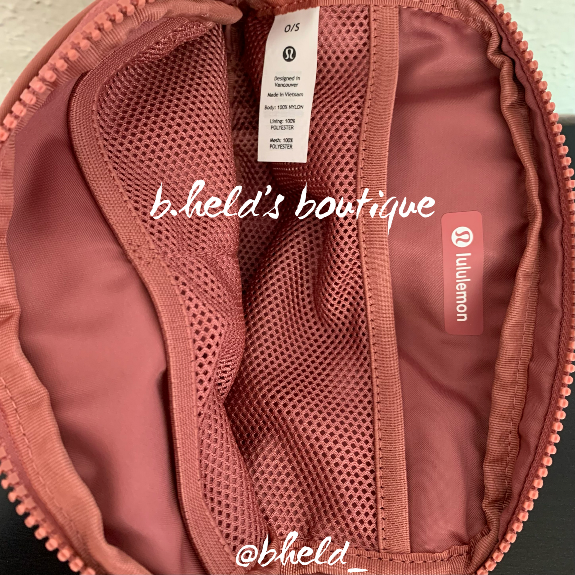 lululemon belt bag pink taupe The Saved Collection Interior pockets hold the essentials