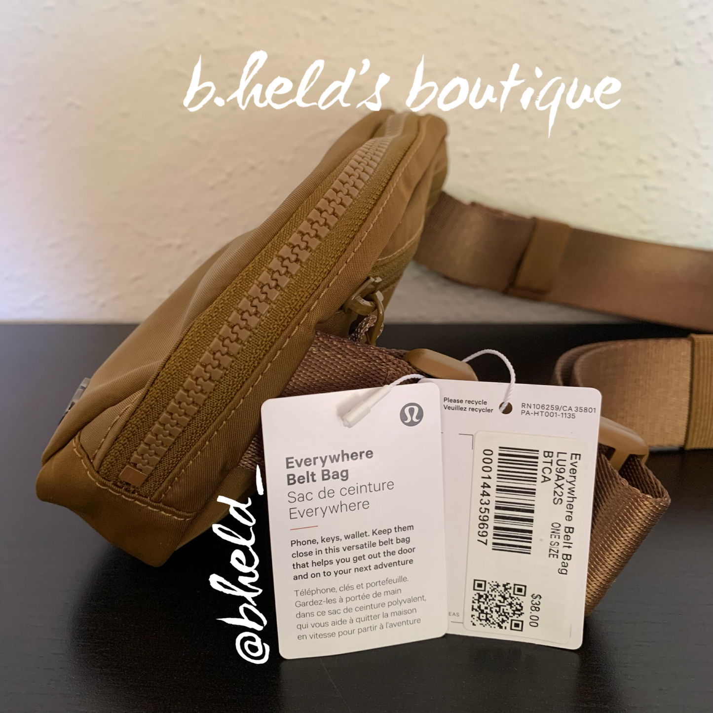 lululemon Everywhere Belt Bag (1 L) in Burnt Caramel, One Size