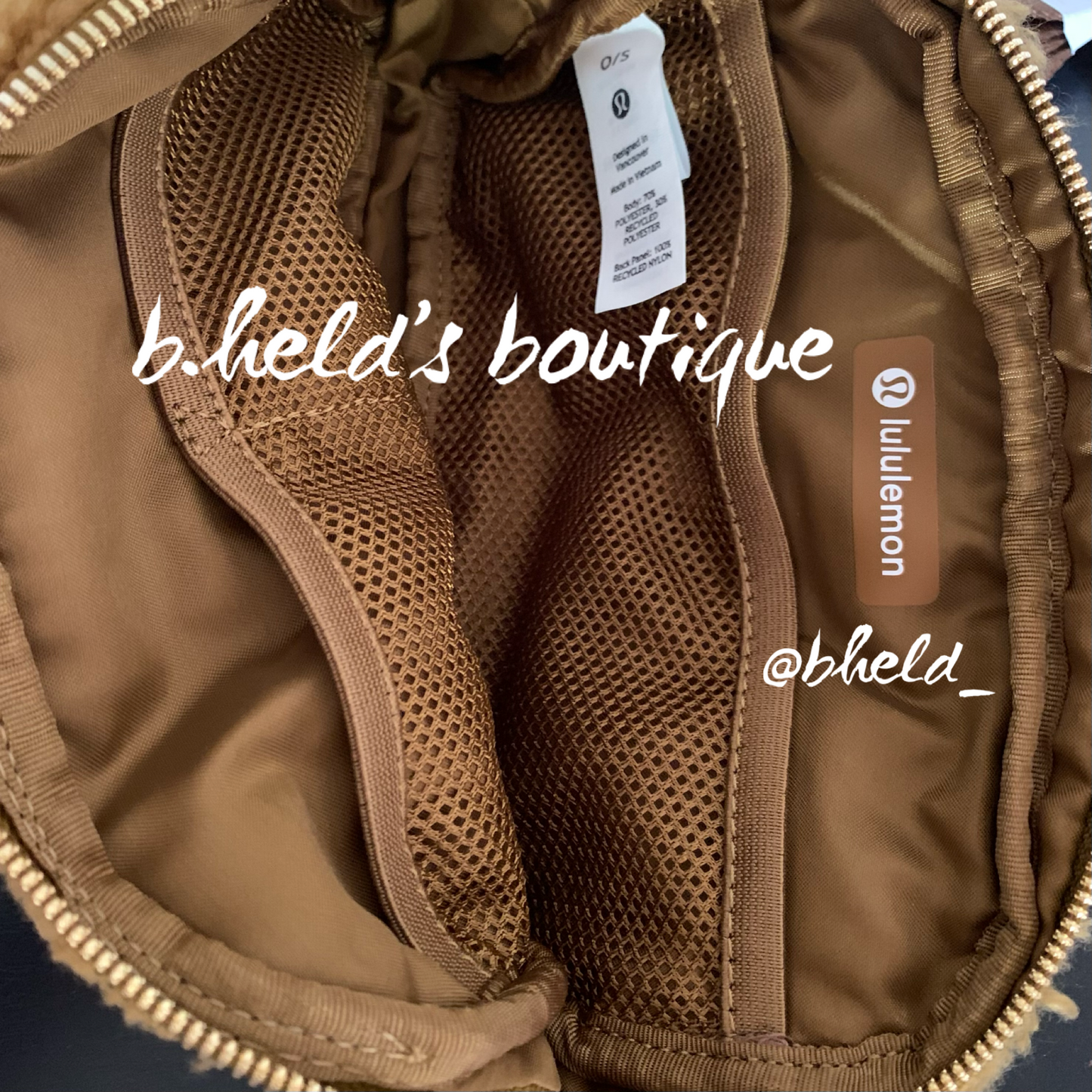 lululemon Everywhere Belt Bag *Fleece (1 L) in Burnt Caramel, One Size
