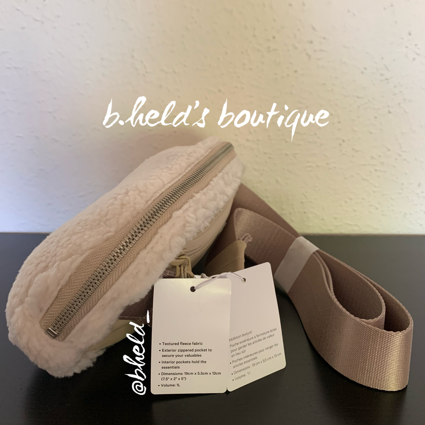 lululemon Everywhere Belt Bag *Fleece (1 L) in Natural Ivory/Trench, One Size