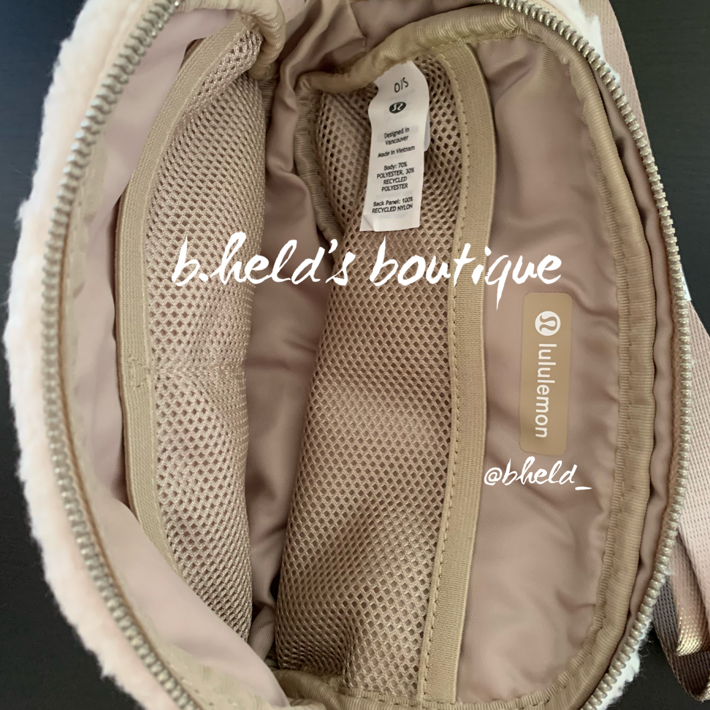 lululemon Everywhere Belt Bag *Fleece (1 L) in Natural Ivory/Trench, One Size