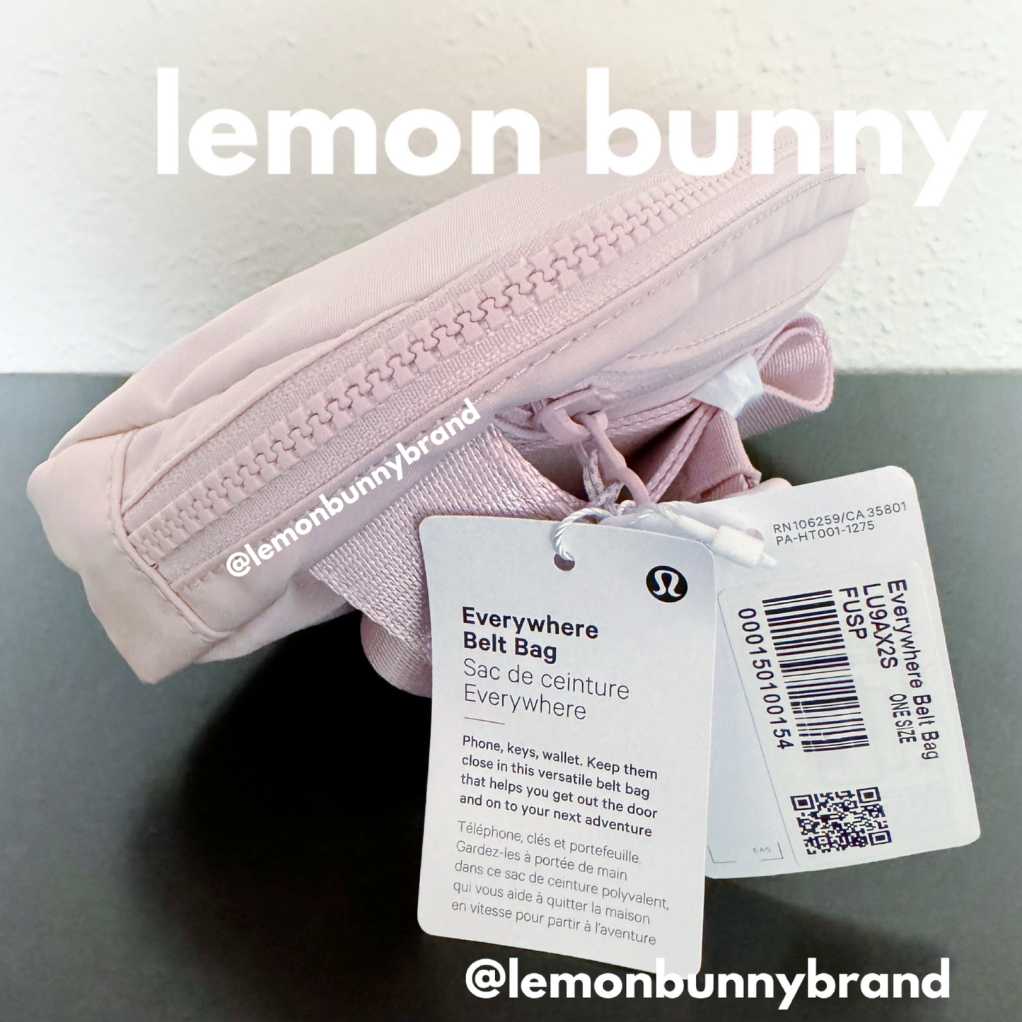 *lemon bunny Curated Bundle: 2 lululemon Everywhere Belt Bags in Flush Pink & White Opal