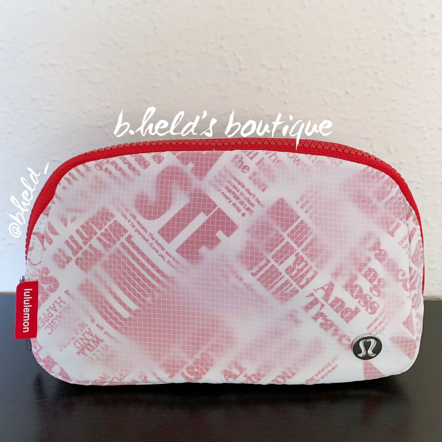 lululemon Everywhere Belt Bag *Manifesto Print (1 L) in White/lulu Red, One Size