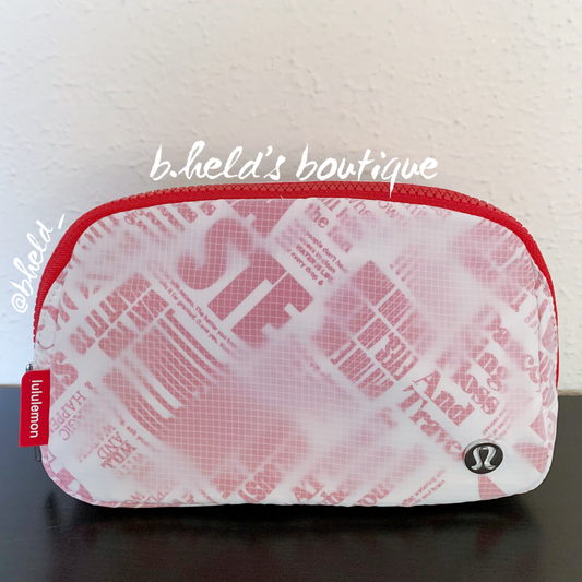 lululemon Everywhere Belt Bag *Manifesto Print (1 L) in White/lulu Red, One Size
