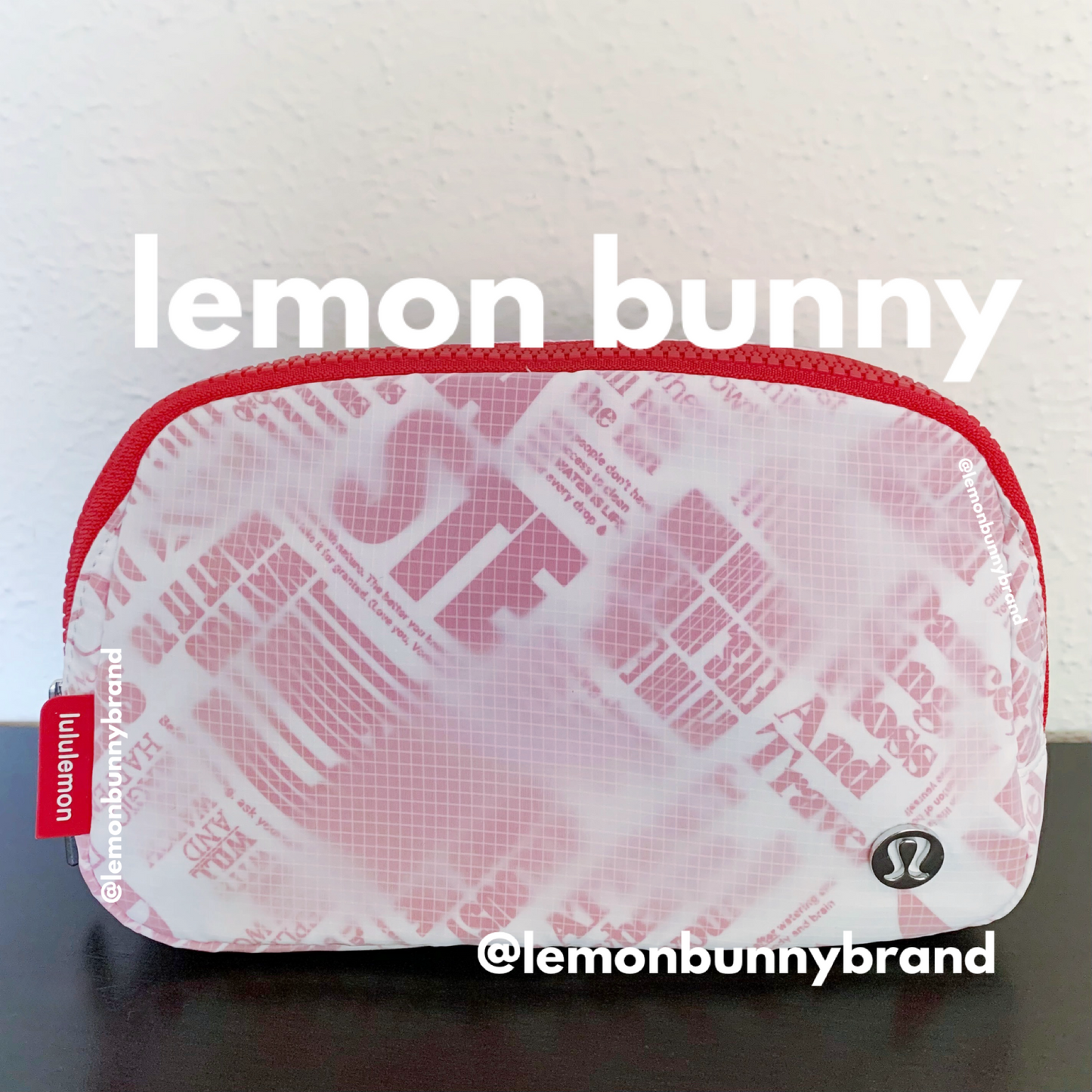 lululemon Everywhere Belt Bag *Manifesto Print (1 L) in White/lulu Red, One Size
