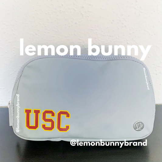 lululemon Everywhere Belt Bag (1 L) in Silver Drop with USC Trojans Logo, One Size