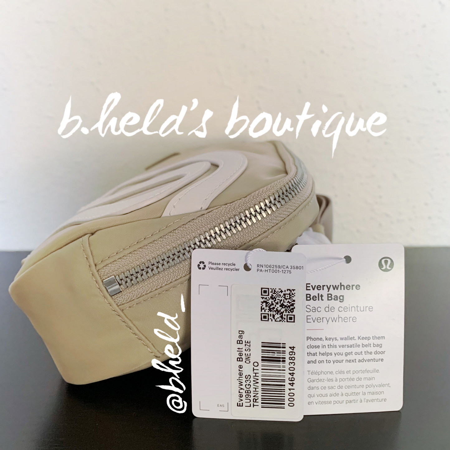 lululemon Everywhere Belt Bag (1 L) in Trench/White Opal, One Size