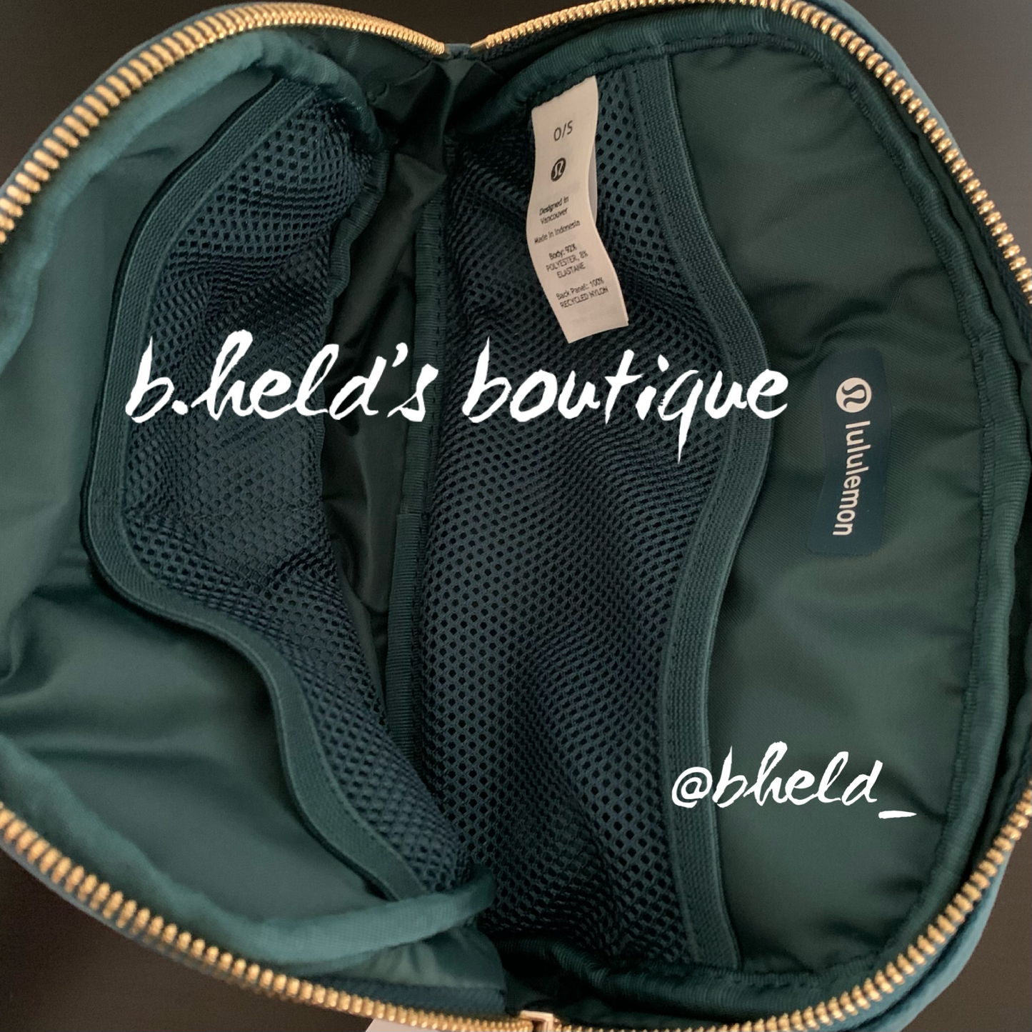 lululemon Everywhere Belt Bag *Velour (1 L)  in Green Jasper/Gold, One Size