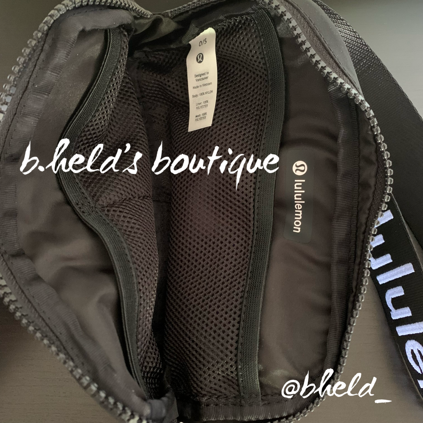 lululemon Everywhere Belt Bag *Wordmark (1 L) in Black/White, One Size
