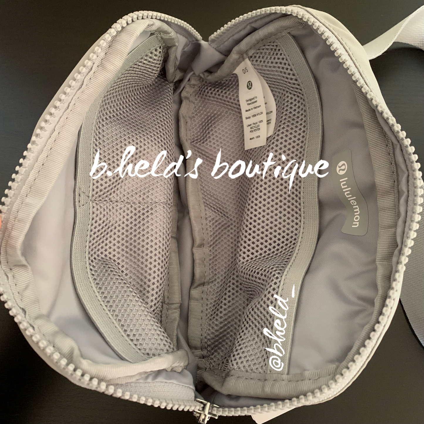 lululemon Everywhere Belt Bag *Wordmark (1 L) in Silver Drop/White, One Size