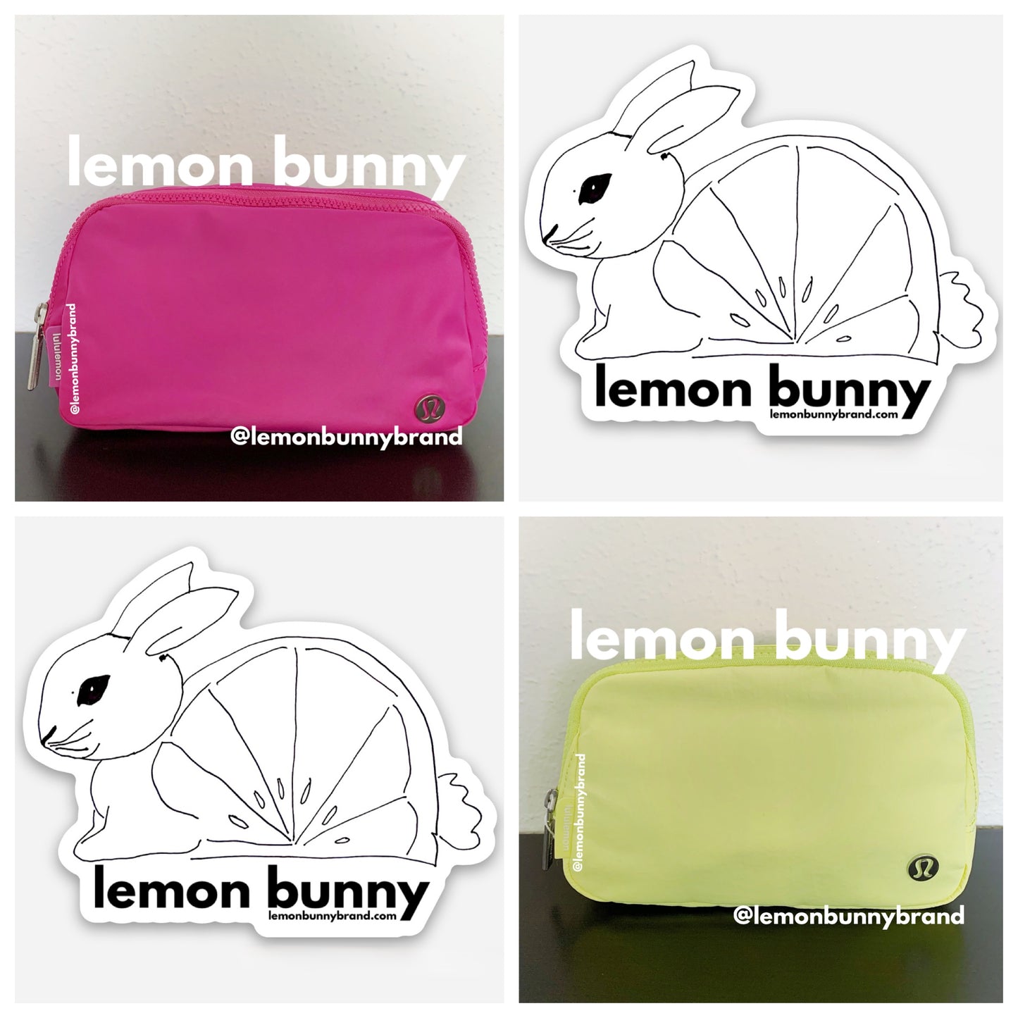 *lemon bunny Curated Bundle: 2 lululemon Everywhere Belt Bags in Sonic Pink & Electric Lemon