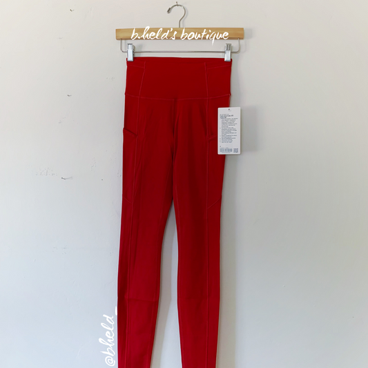 lululemon Fast and Free High-Rise Tight 28" in Dark Red, Size 4