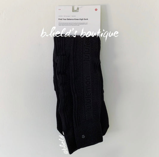 lululemon Find Your Balance Knee-High Sock in Black, Size S/M