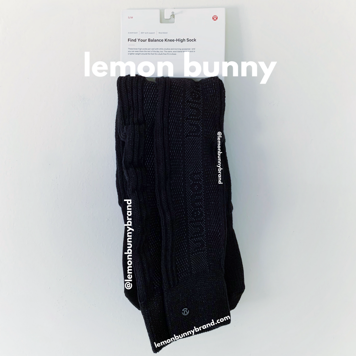 lululemon Find Your Balance Knee-High Sock in Black, Size S/M