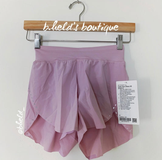 lululemon Find Your Pace High-Rise Lined Short 3" in Pink Peony, Size 0