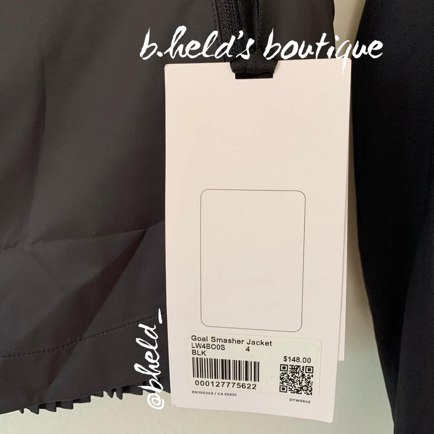 lululemon Goal Smasher Jacket in Black, Size 4