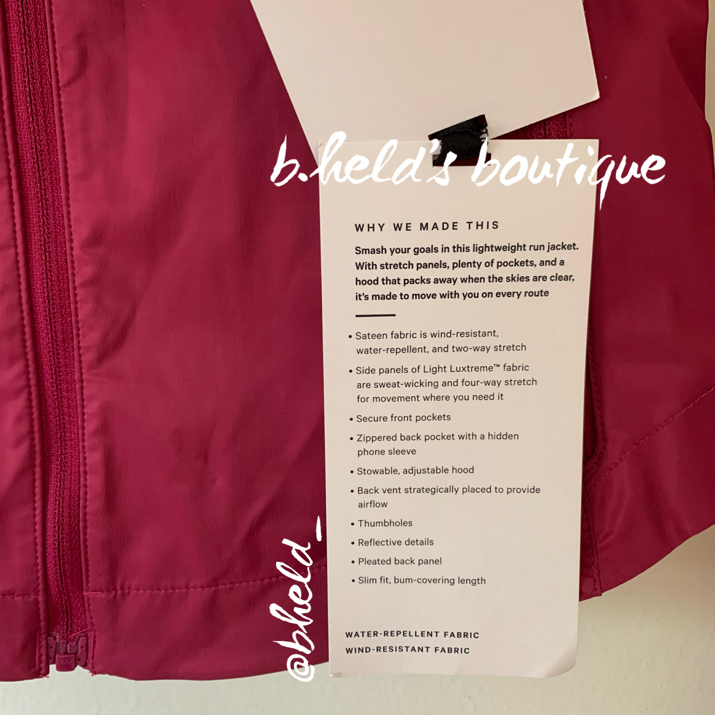 lululemon Goal Smasher Jacket in Magenta Purple, Size 4