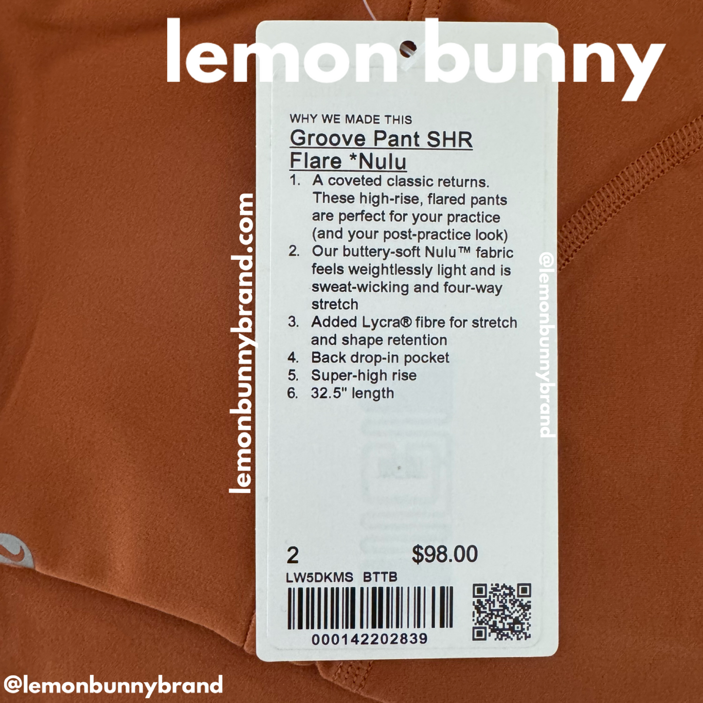 lululemon Groove Super High-Rise Flared Pant *Nulu in Butternut Brown, Size 2 (Single-Lined)