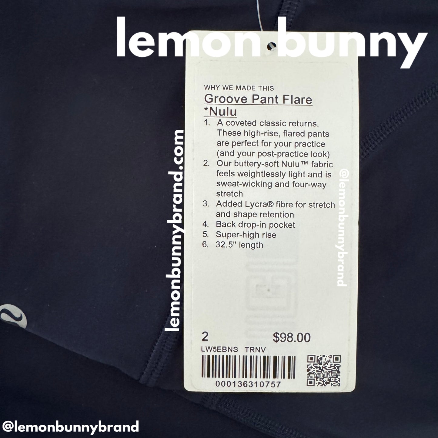 lululemon Groove Super High-Rise Flared Pant *Nulu in True Navy, Size 2 (Single-Lined) (Version 1)