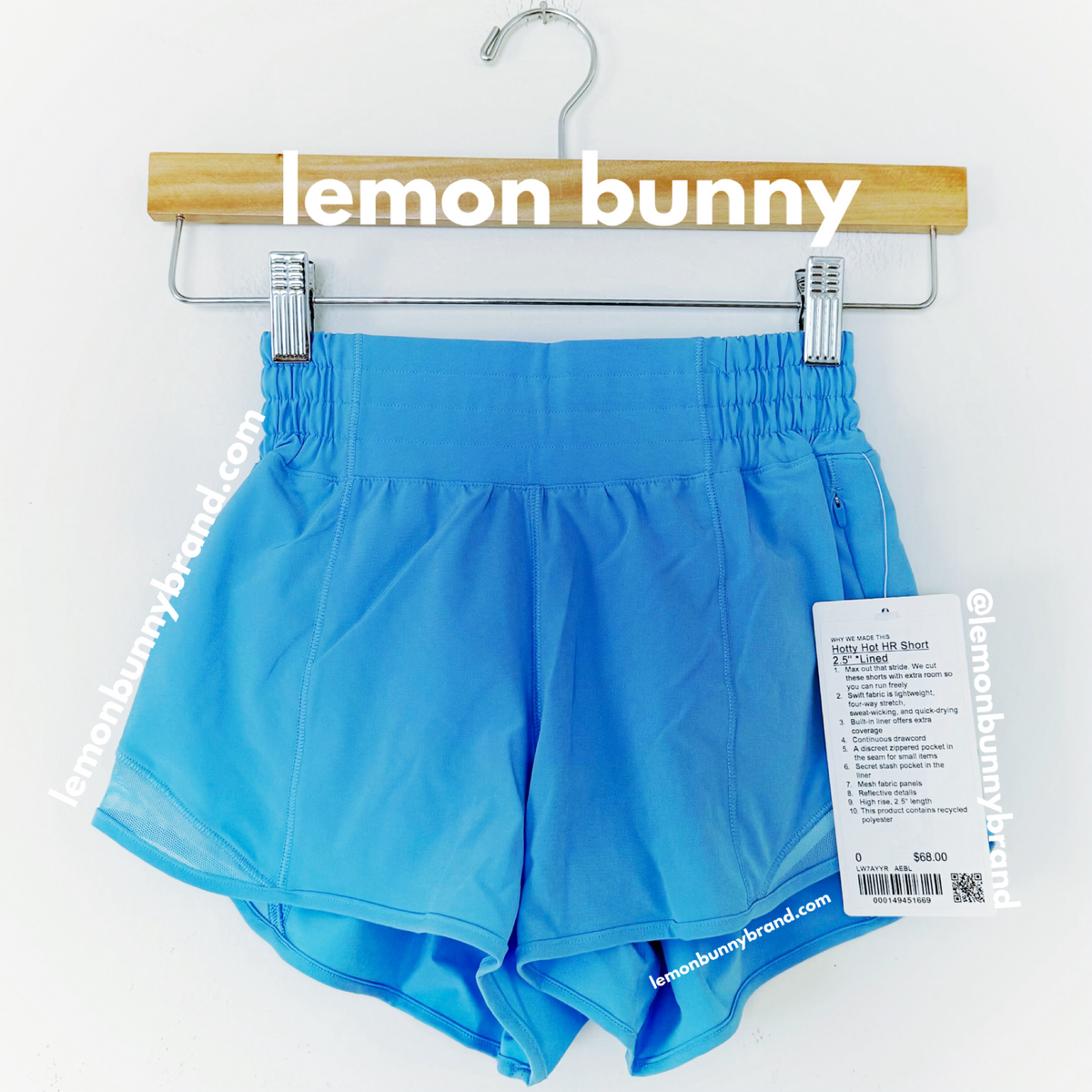 lululemon Hotty Hot High-Rise Lined Short 2.5" in Aero Blue, Size 0