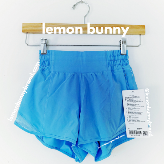 lululemon Hotty Hot High-Rise Lined Short 2.5" in Aero Blue, Size 0