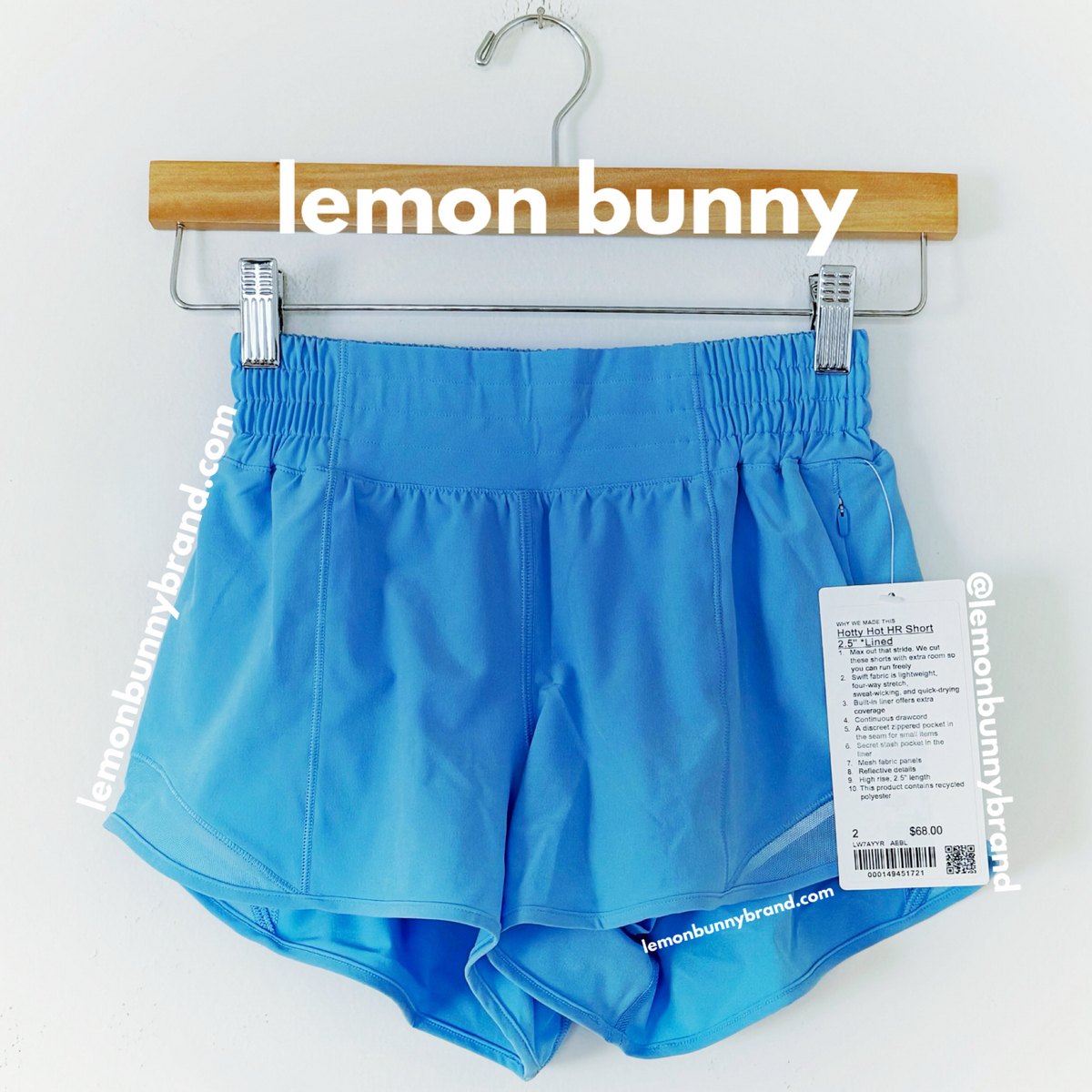 lululemon Hotty Hot High-Rise Lined Short 2.5" in Aero Blue, Size 2
