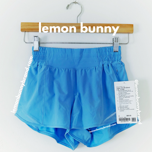 lululemon Hotty Hot High-Rise Lined Short 2.5" in Aero Blue, Size 2