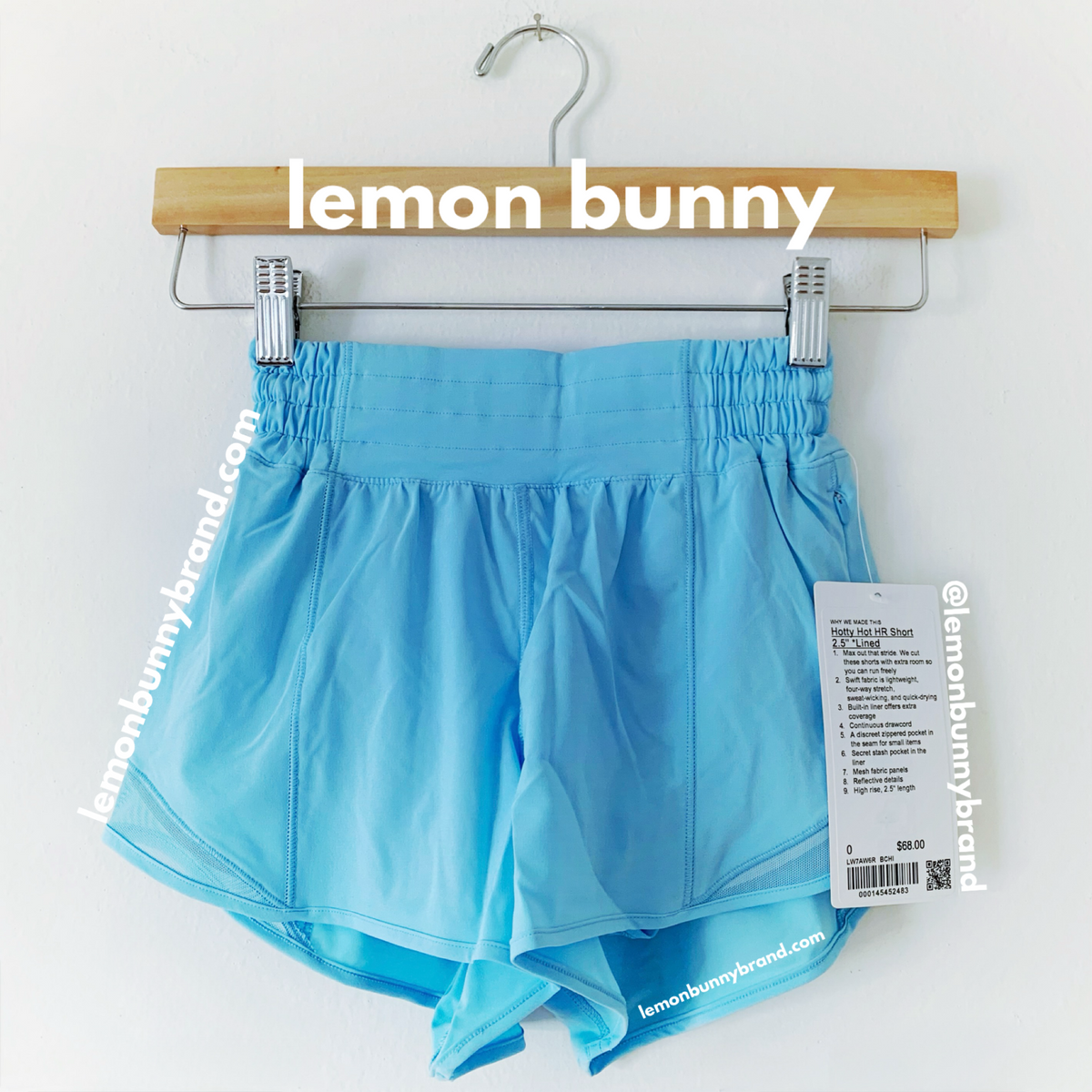 lululemon Hotty Hot High-Rise Lined Short 2.5" in Blue Chill, Size 0