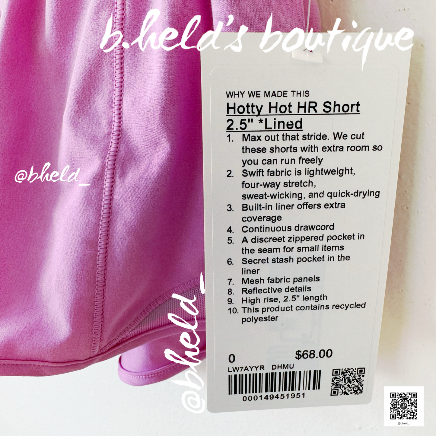 lululemon Hotty Hot High-Rise Lined Short 2.5" in Dahlia Mauve, Size 0
