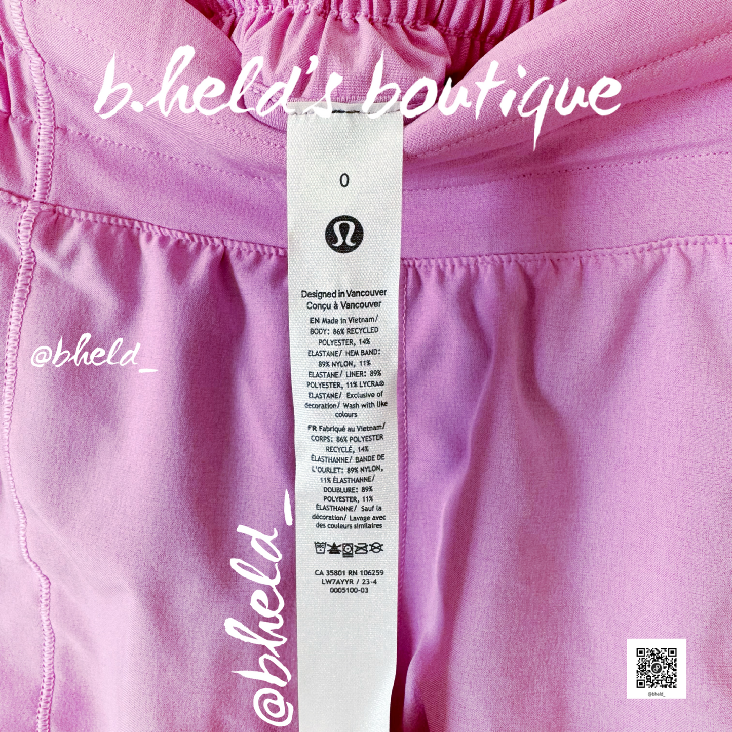 lululemon Hotty Hot High-Rise Lined Short 2.5" in Dahlia Mauve, Size 0