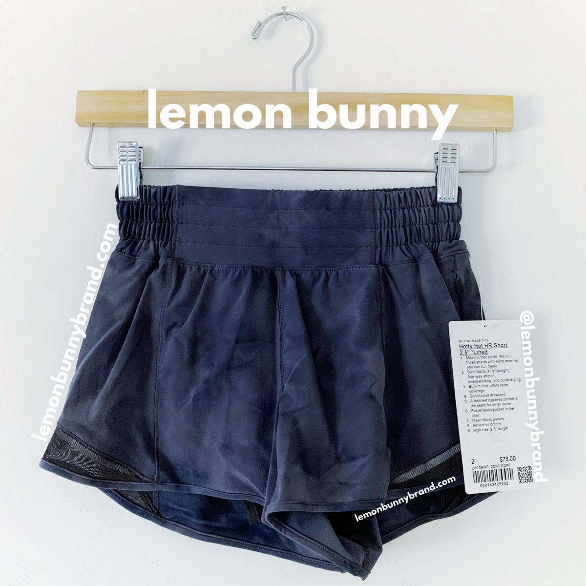 lululemon Hotty Hot High-Rise Lined Short 2.5" in Diamond Dye Pitch Grey Graphite Grey/Graphite Grey, Size 2 (Version 1)