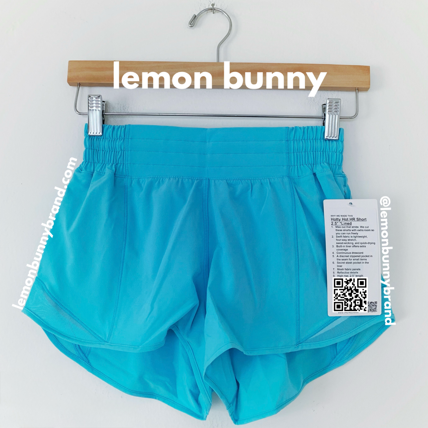 lululemon Hotty Hot High-Rise Lined Short 2.5" in Electric Turquoise, Size 0, Size 2, & Size 4