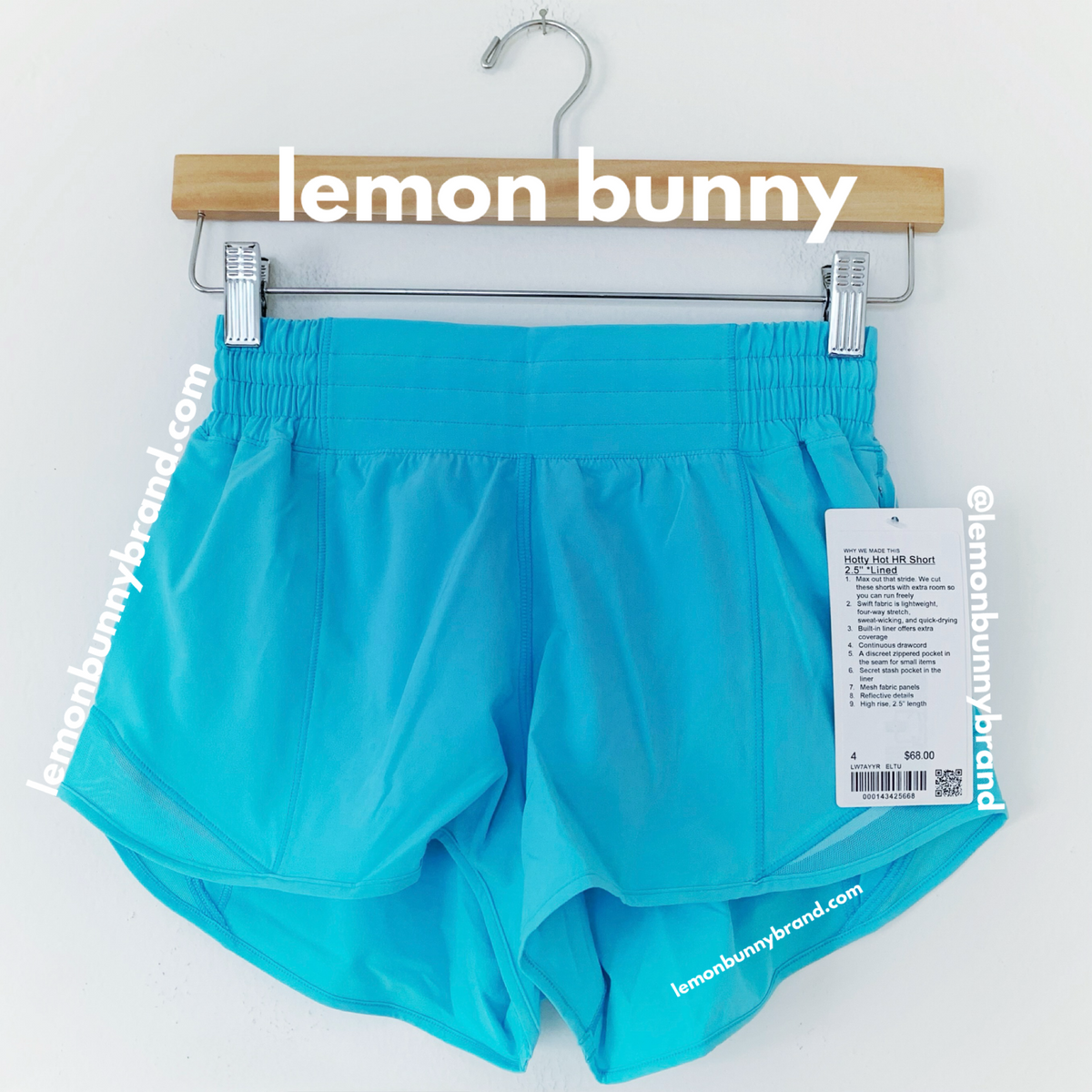 lululemon Hotty Hot High-Rise Lined Short 2.5" in Electric Turquoise, Size 4