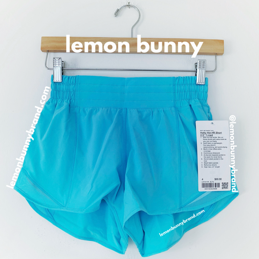 lululemon Hotty Hot High-Rise Lined Short 2.5" in Electric Turquoise, Size 4