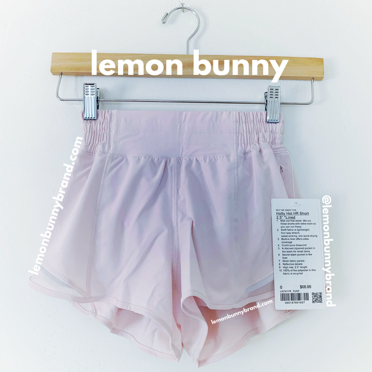 lululemon Hotty Hot High-Rise Lined Short 2.5" in Flush Pink, Size 0