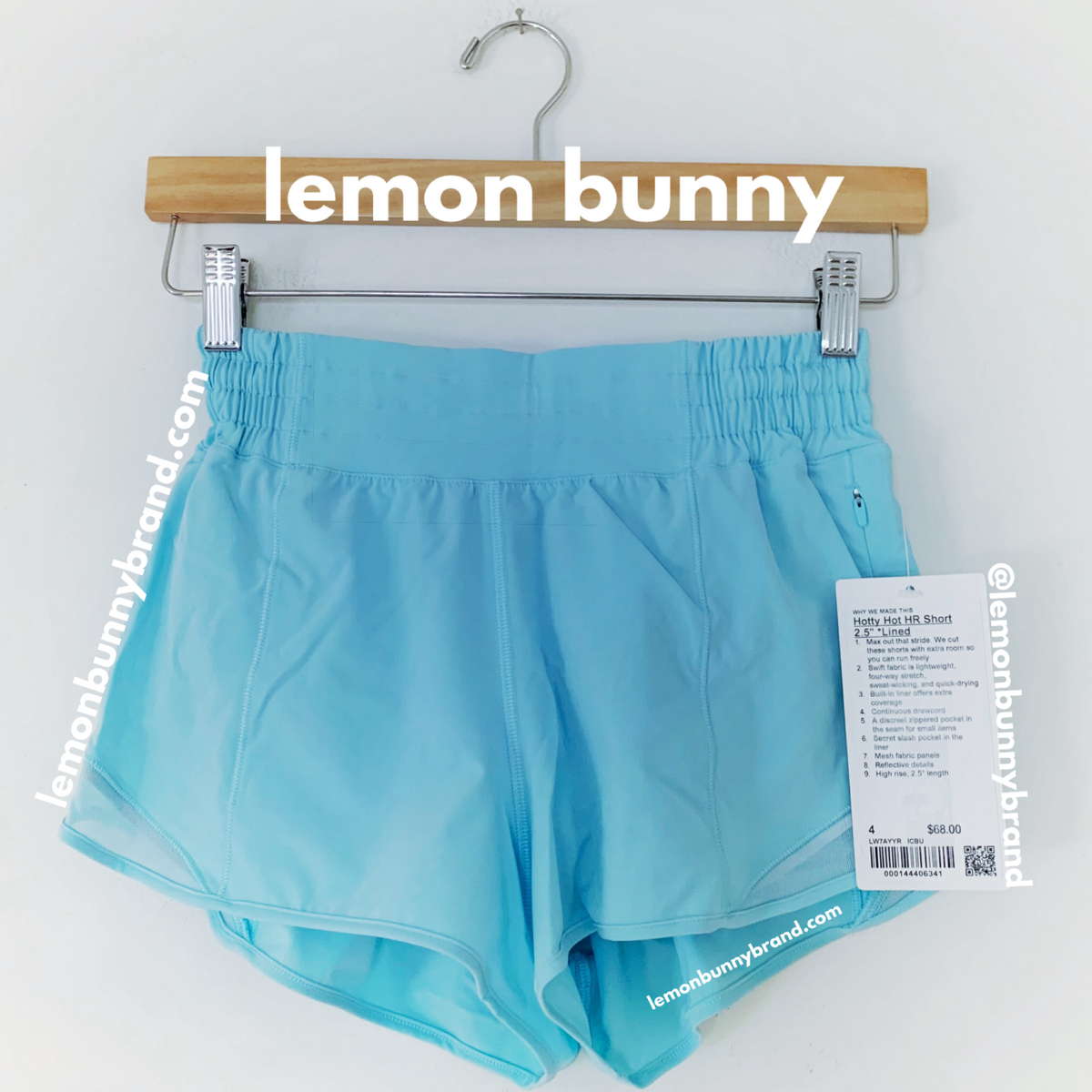 lululemon Hotty Hot High-Rise Lined Short 2.5" in Icing Blue, Size 4