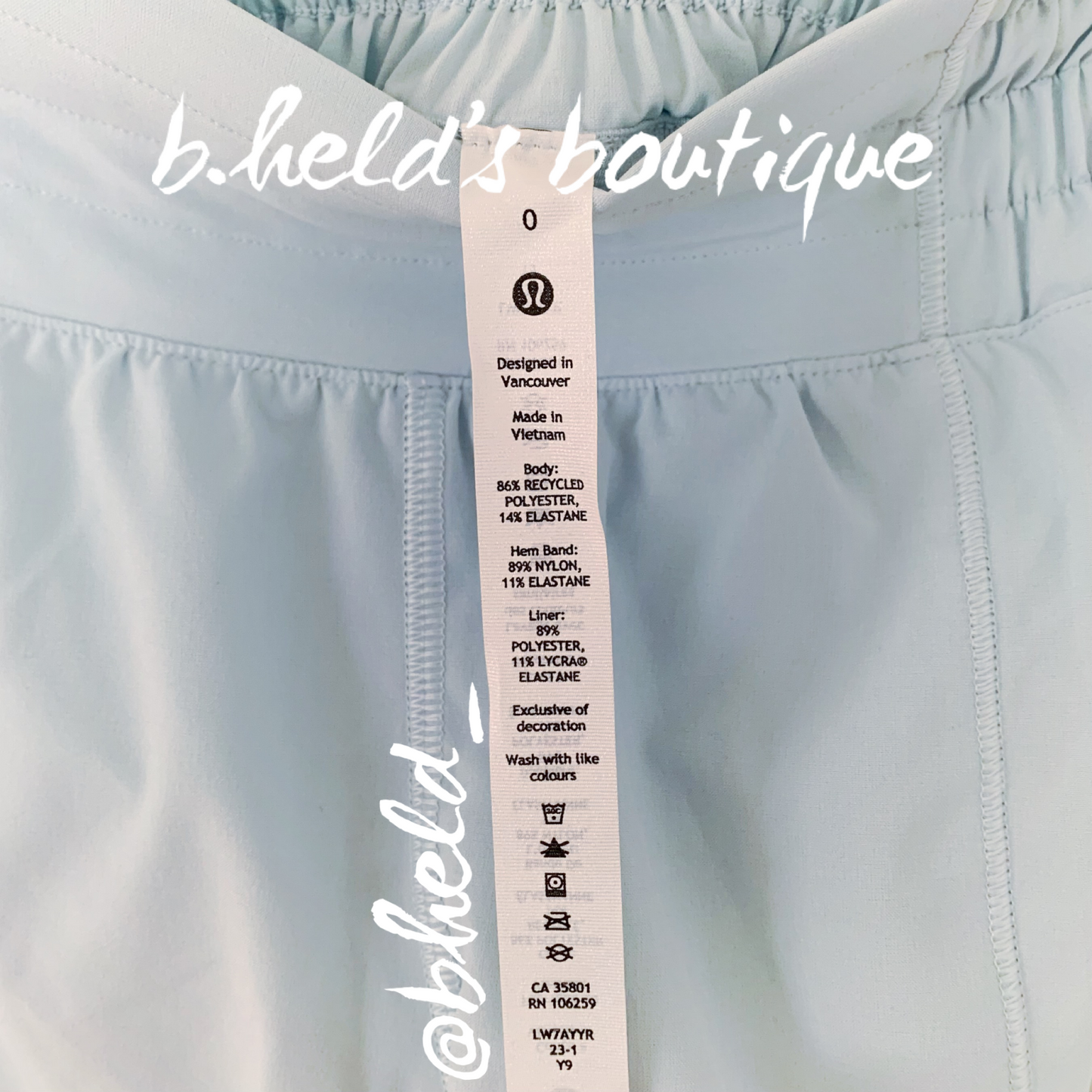 lululemon Hotty Hot High-Rise Lined Short 2.5" in Powder Blue, Size 0