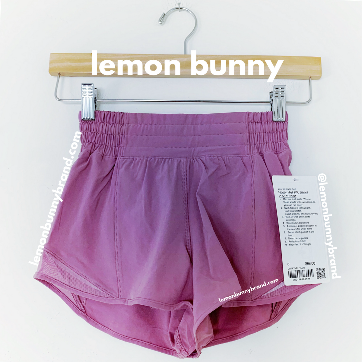 lululemon Hotty Hot High-Rise Lined Short 2.5" in Velvet Dust, Size 0