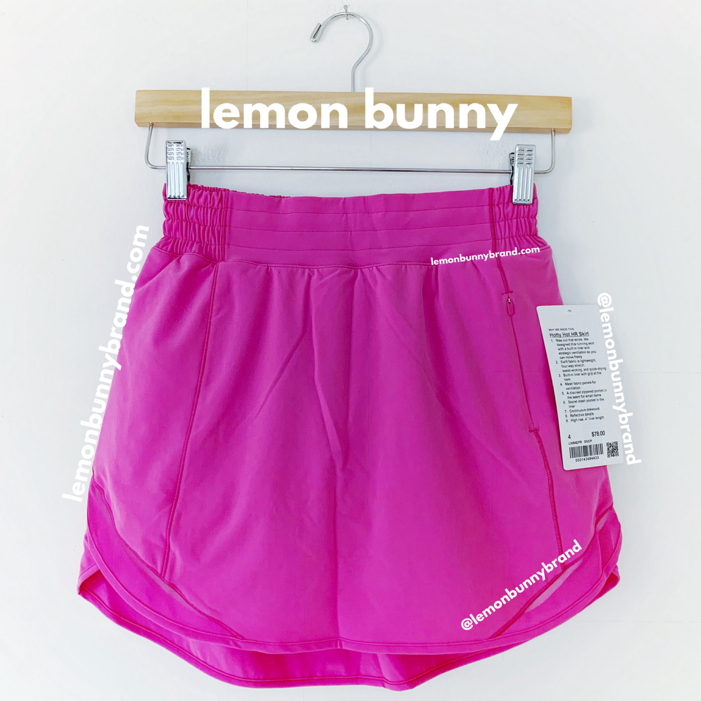 lululemon Hotty Hot High-Rise Skirt in Sonic Pink, Size 4