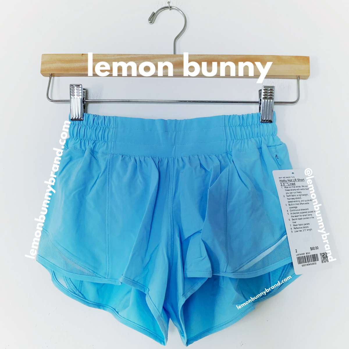 lululemon Hotty Hot Low-Rise Lined Short 2.5" in Blue Chill, Size 2