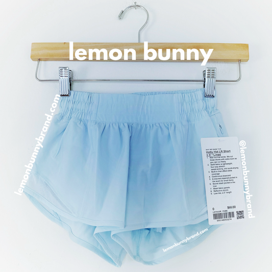 lululemon Hotty Hot Low-Rise Lined Short 2.5" in Powder Blue, Size 0