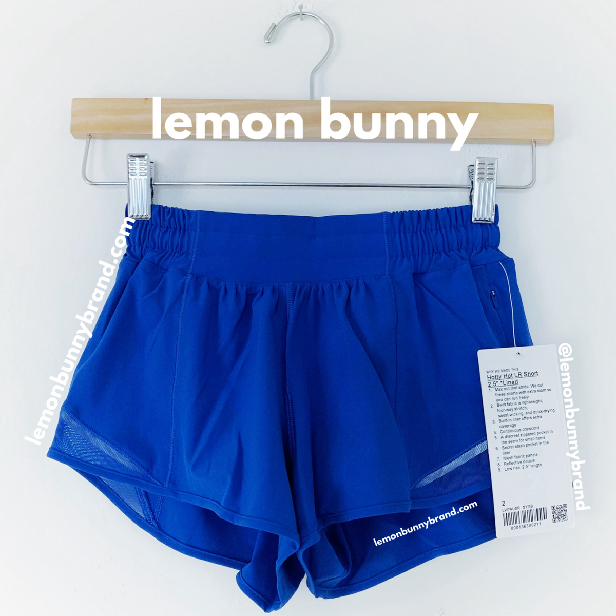 lululemon Hotty Hot Low-Rise Lined Short 2.5" in Symphony Blue, Size 2