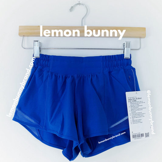lululemon Hotty Hot Low-Rise Lined Short 2.5" in Symphony Blue, Size 2