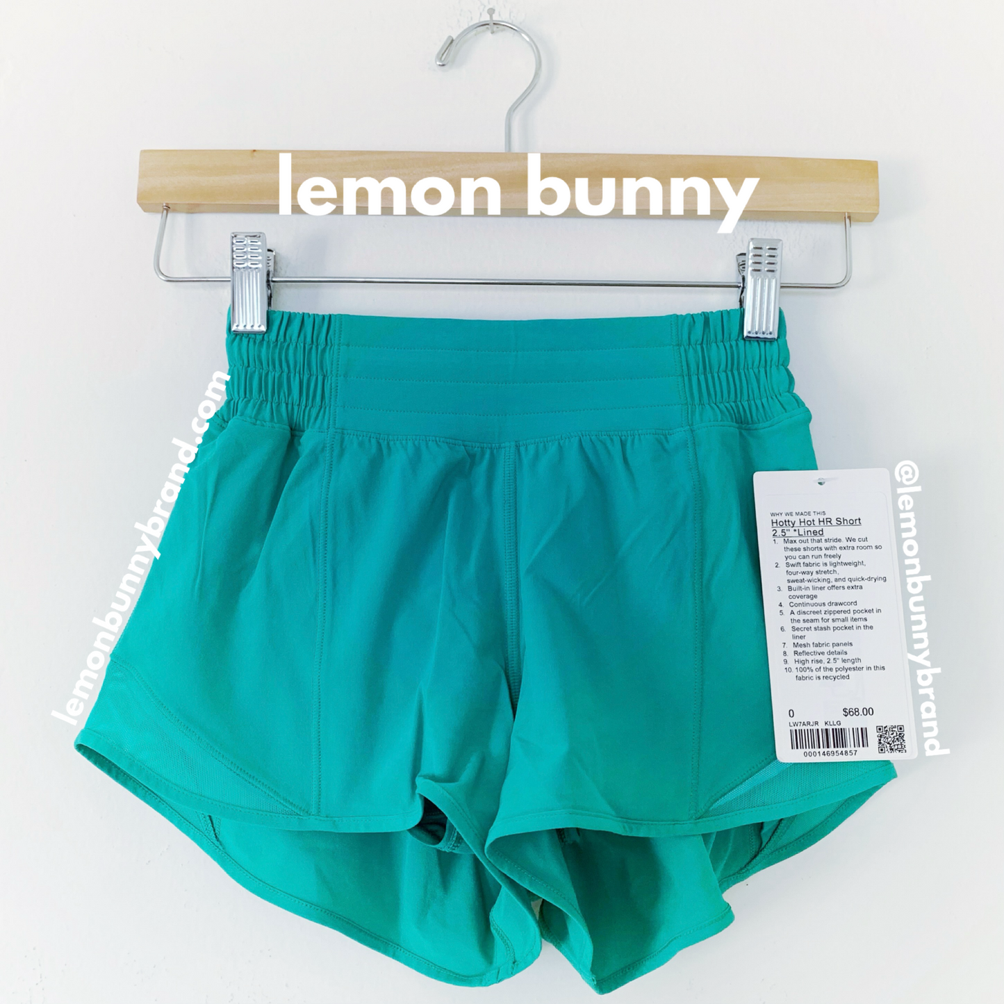 lululemon Hotty Hot High-Rise Lined Short 2.5" in Kelly Green, Size 0