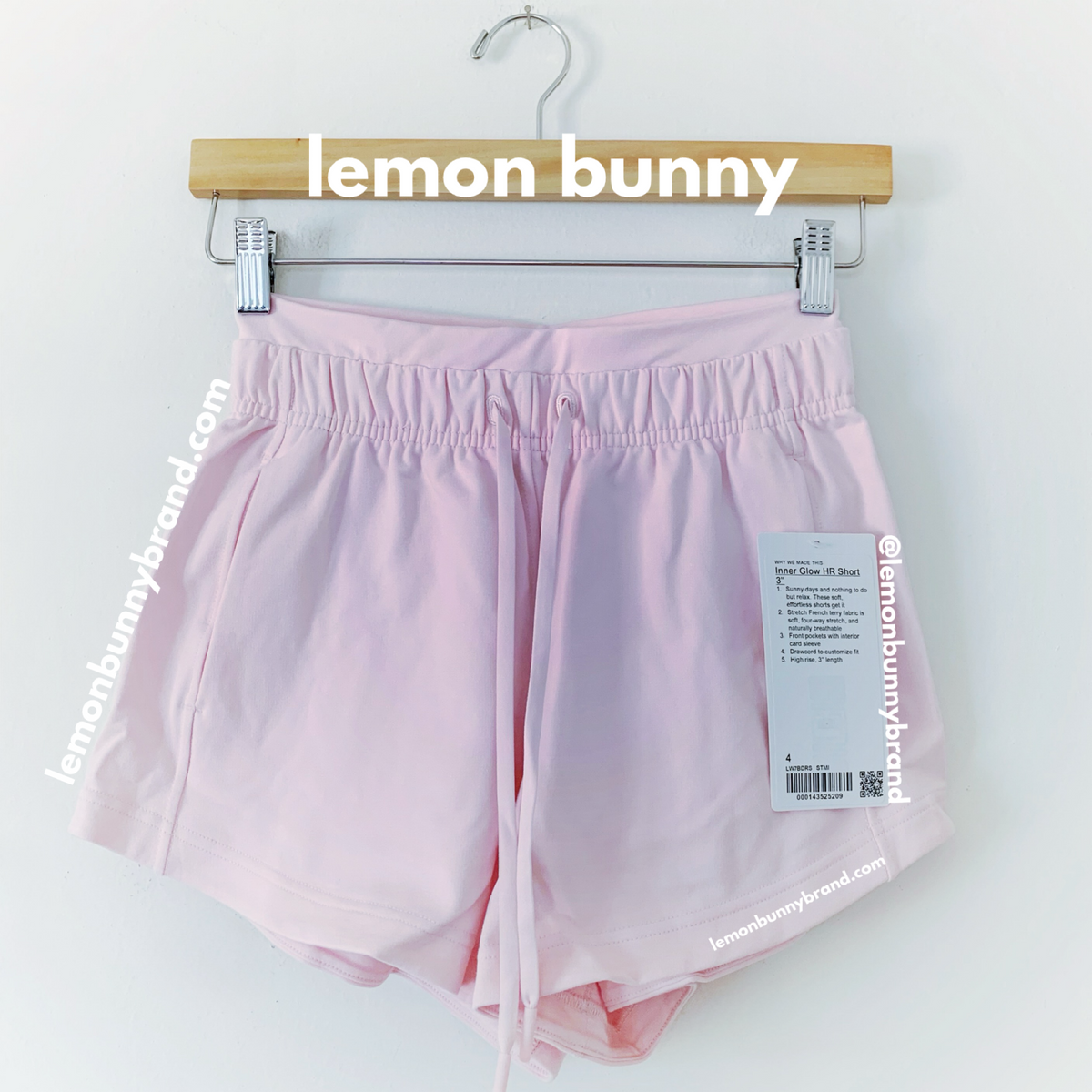*lemon bunny Curated Bundle: Stanley Quencher & lululemon Inner Glow Short in Peach Strawberry, Size 4