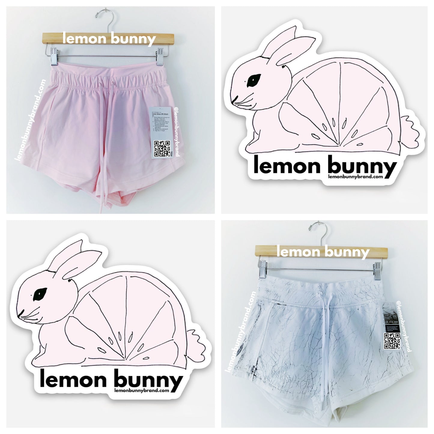 *lemon bunny Curated Bundle: 2 lululemon Inner Glow Shorts in Strawberry Marshmallow, Size 4
