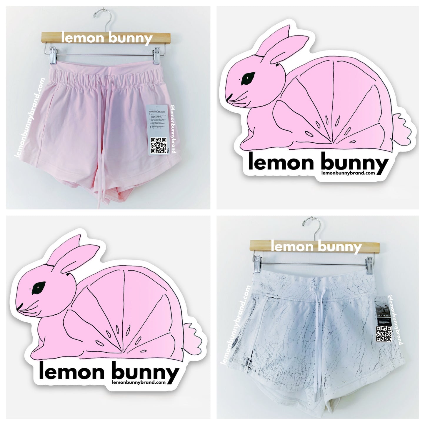 *lemon bunny Curated Bundle: 2 lululemon Inner Glow Shorts in Strawberry Marshmallow, Size 4